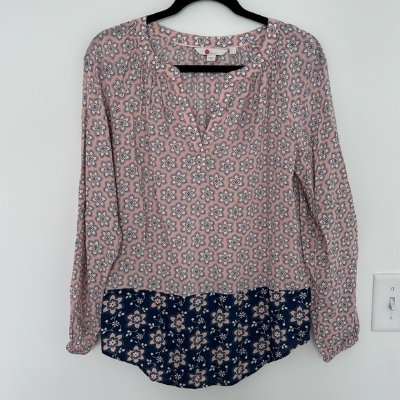 Boden Tops - Boden Floral Blouse, Pink and Navy Blue - Size 2